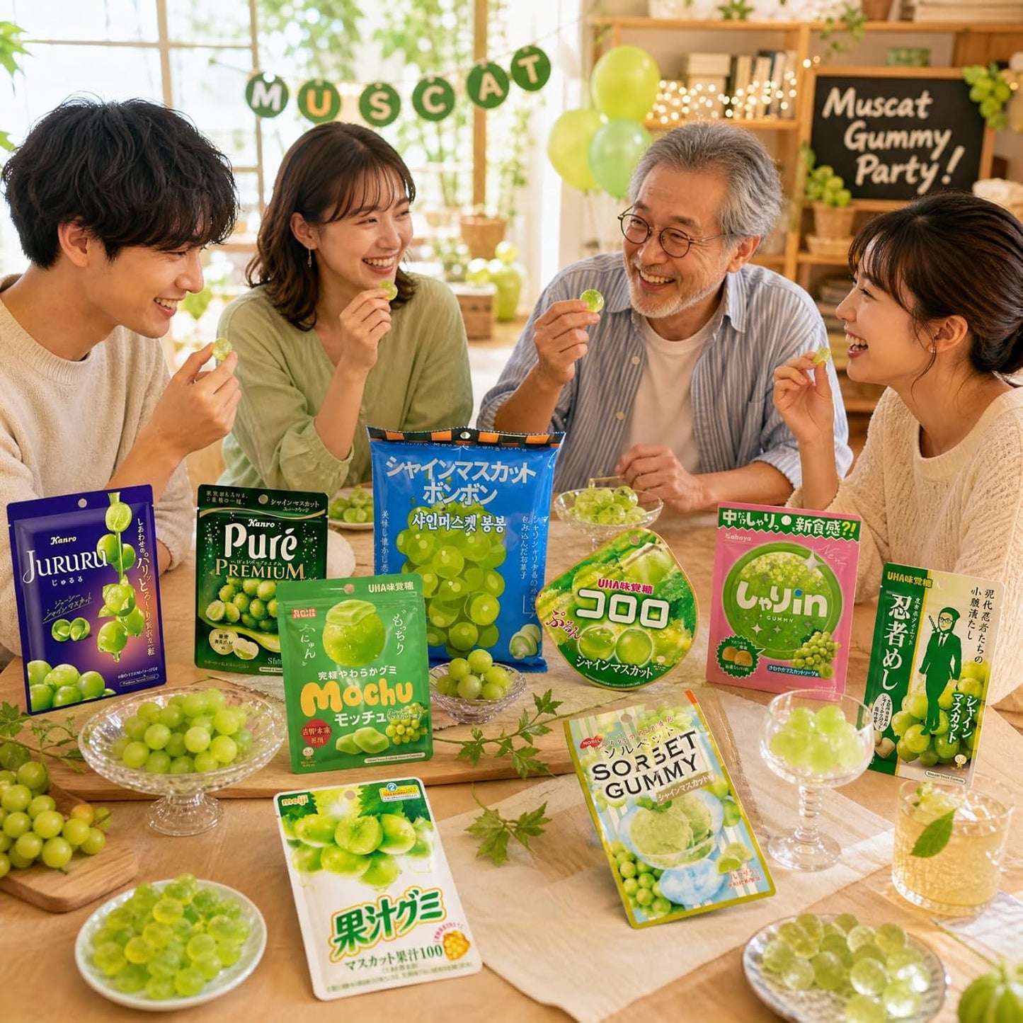 【 マスカット グミ 9種 】 アソート 計9個 明治 UHA味覚糖 カンロ カバヤ ノーベル 食べ比べ セット 大容量 おやつ