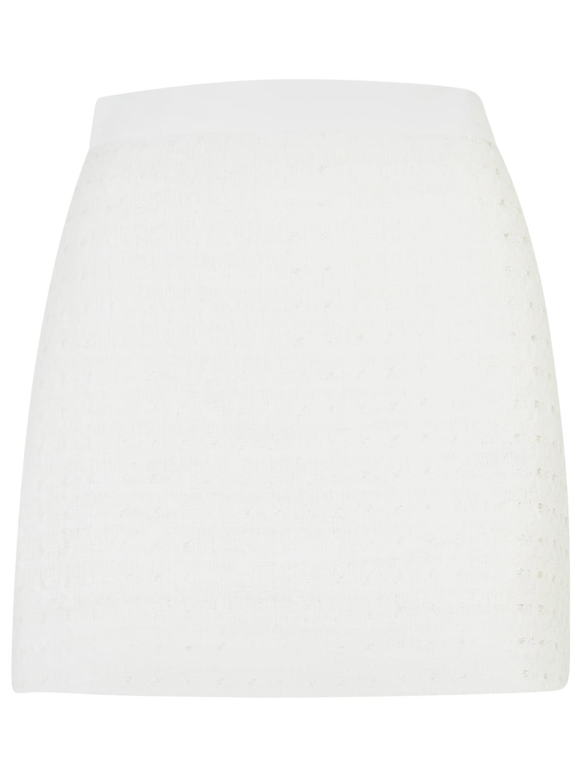 Casablanca カサブランカホワイトコットンブレンドミニスカート - Image 3