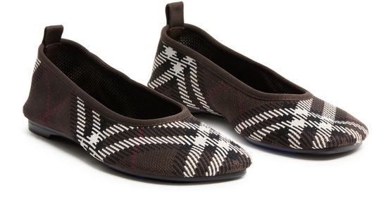 BURBERRY Check Knit Baby Ballerinas - Image 3