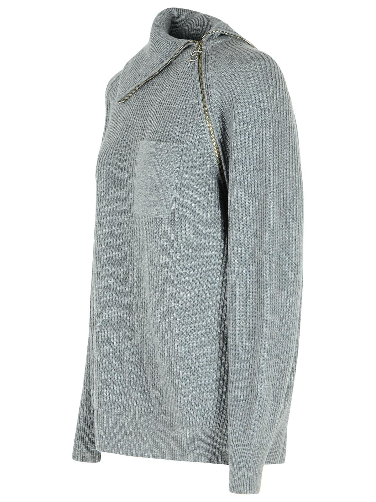 Sportmax SportMax 'Salpa' Cashmere Blend Seaterとミディアムグレーのジップ - Image 3