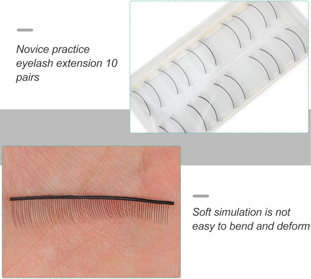 minkissy 10 pairs eyelash transplantation false eyelash practice false eyelashes for mannequin eyelash extensions practice eyelash extensions false eyelash stripping training matsuke practice black