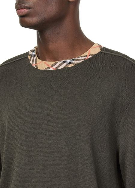 BURBERRY Check round-neck sweater - Image 4