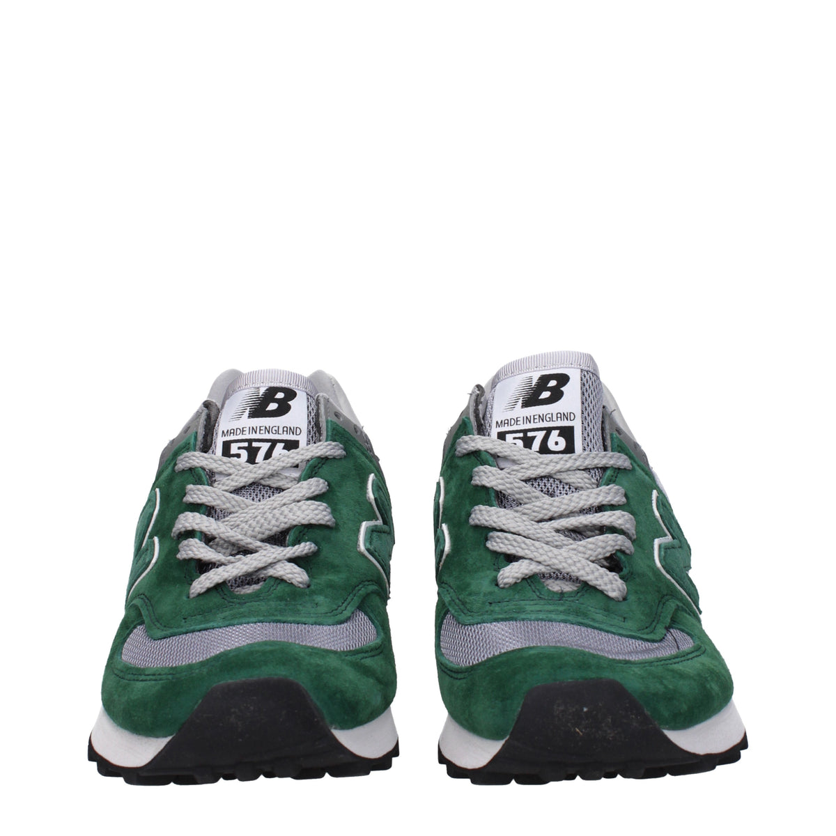 Designer Brand 女性を走るニューバランススニーカー布地緑/灰色 - Image 4