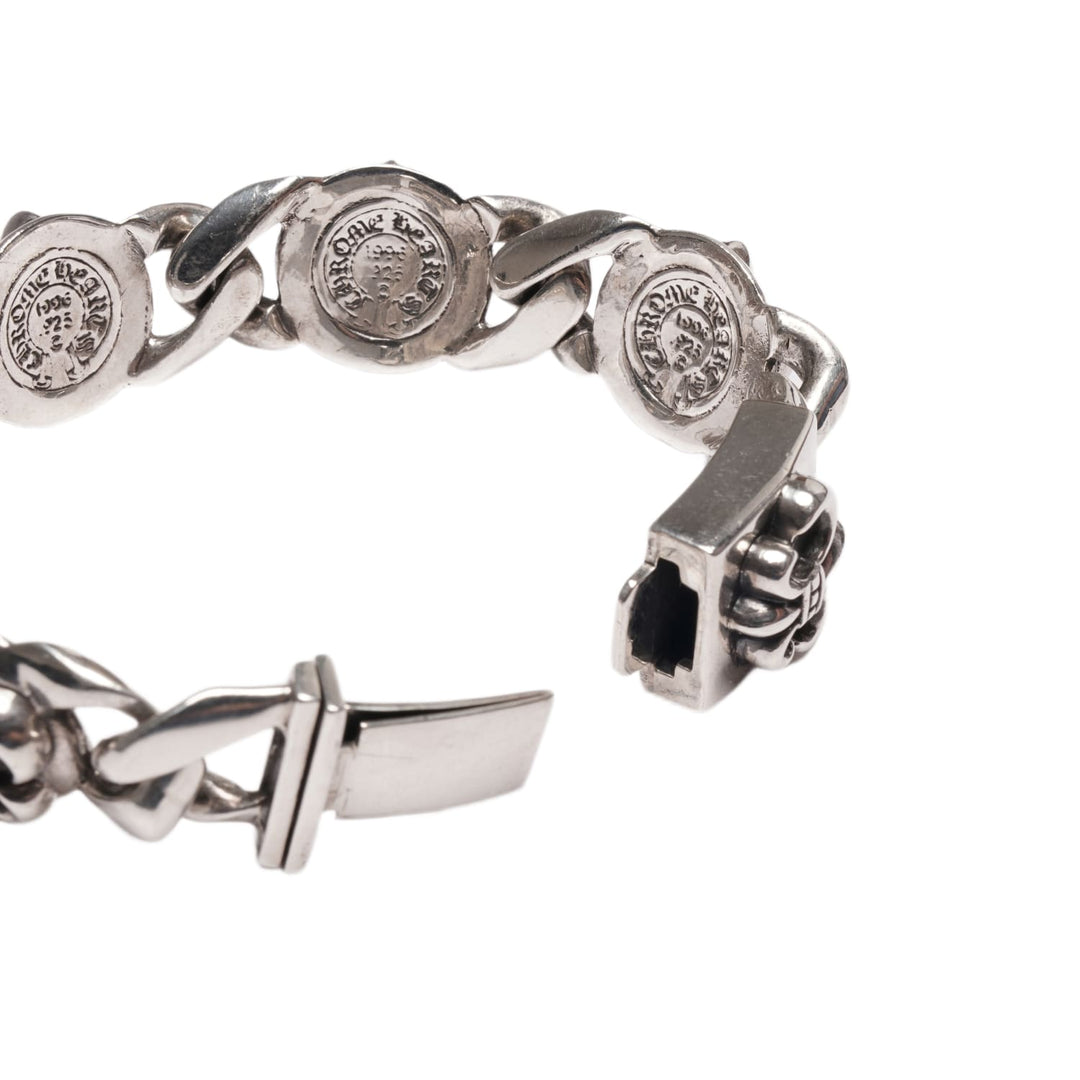 CHROME HEARTS 'FLEUR DE LIS' CUBAN 5 LINK BRACELET