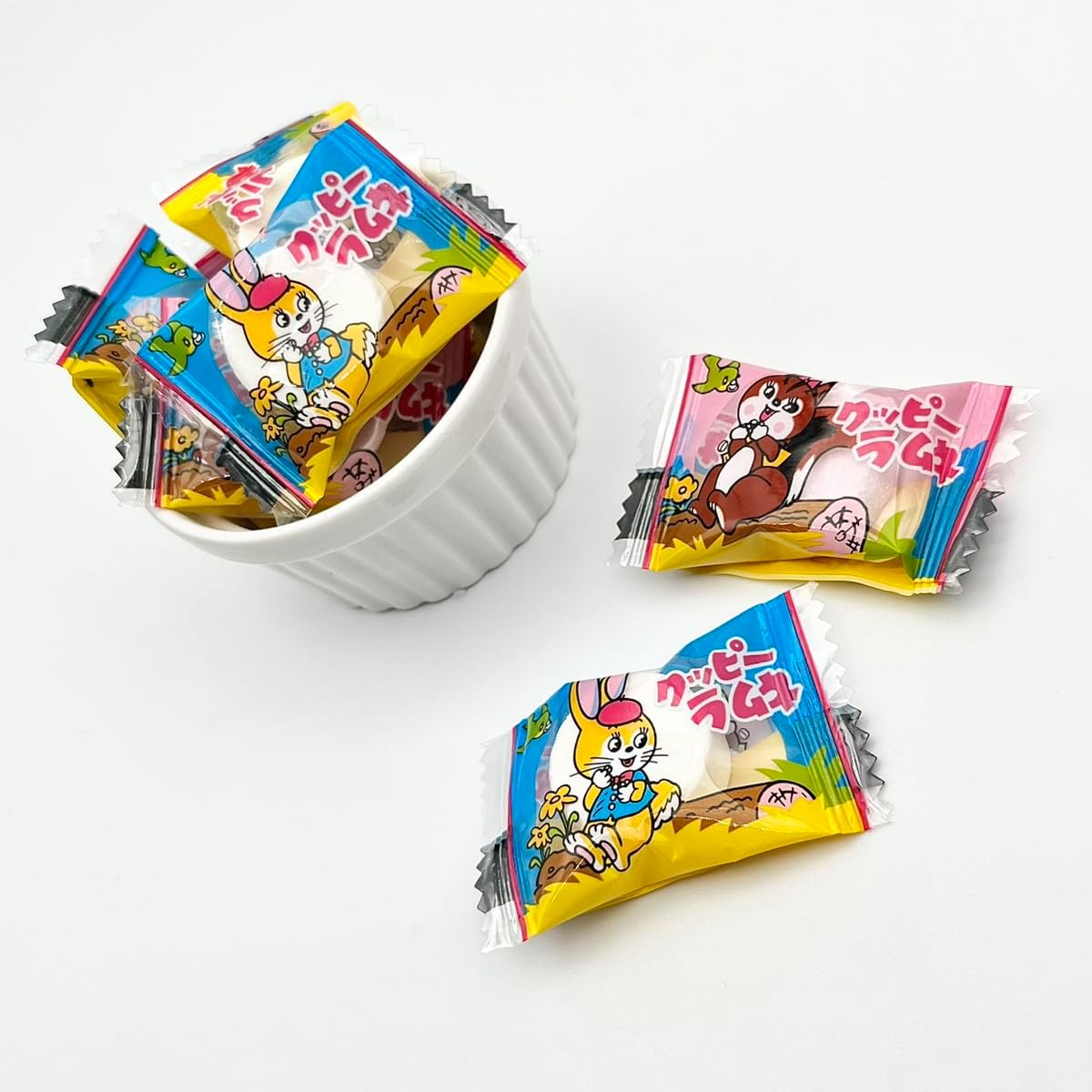 Kakudai Seika Mini Cuppy Ramune 100-Bag Set Assortment Large Capacity Commercial Use Share Pack Individually Wrapped Snacks Candy
