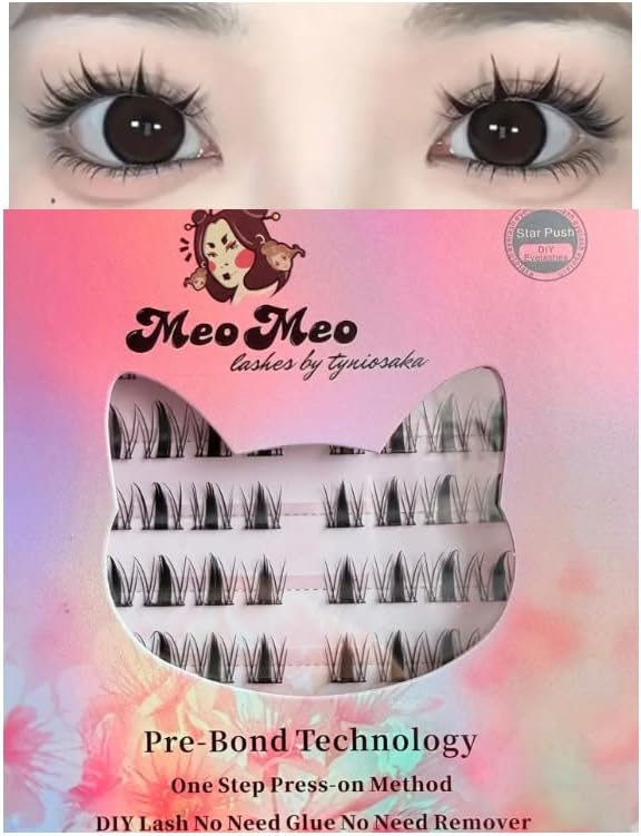 MeoMeo Cluster False Eyelashes with Adhesive