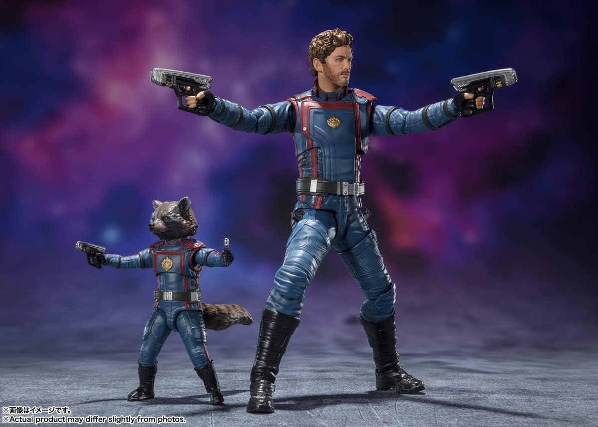 S.H. Figuarts Star Lord & Rocket Raccoon (Guardians of the Galaxy: VOLUME 3), Approx. 5.9 inches (150 mm), Approx. 2.4 inches (60 mm), PVC & ABS, Pre-painted Action Figure