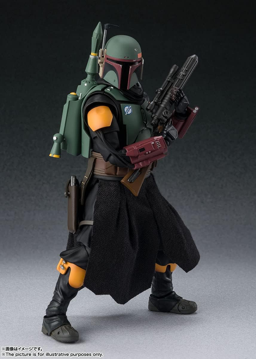 S.H. Figuarts Star Wars The Mandalorian Boba Fett, Approx. 6.1 inches (155 mm), ABS & PVC & Fabric, Pre-painted Action Figure