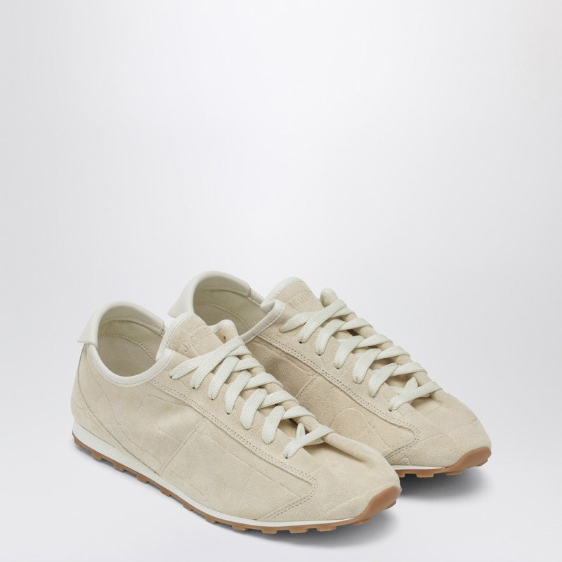 Jacquemus Jacquemus Sneaker Tennis In Ivory Crocodile Effect Suede - Image 4