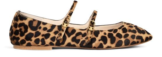 Celine ballerinas double strap in leopard printed hairy calfskin - Image 4