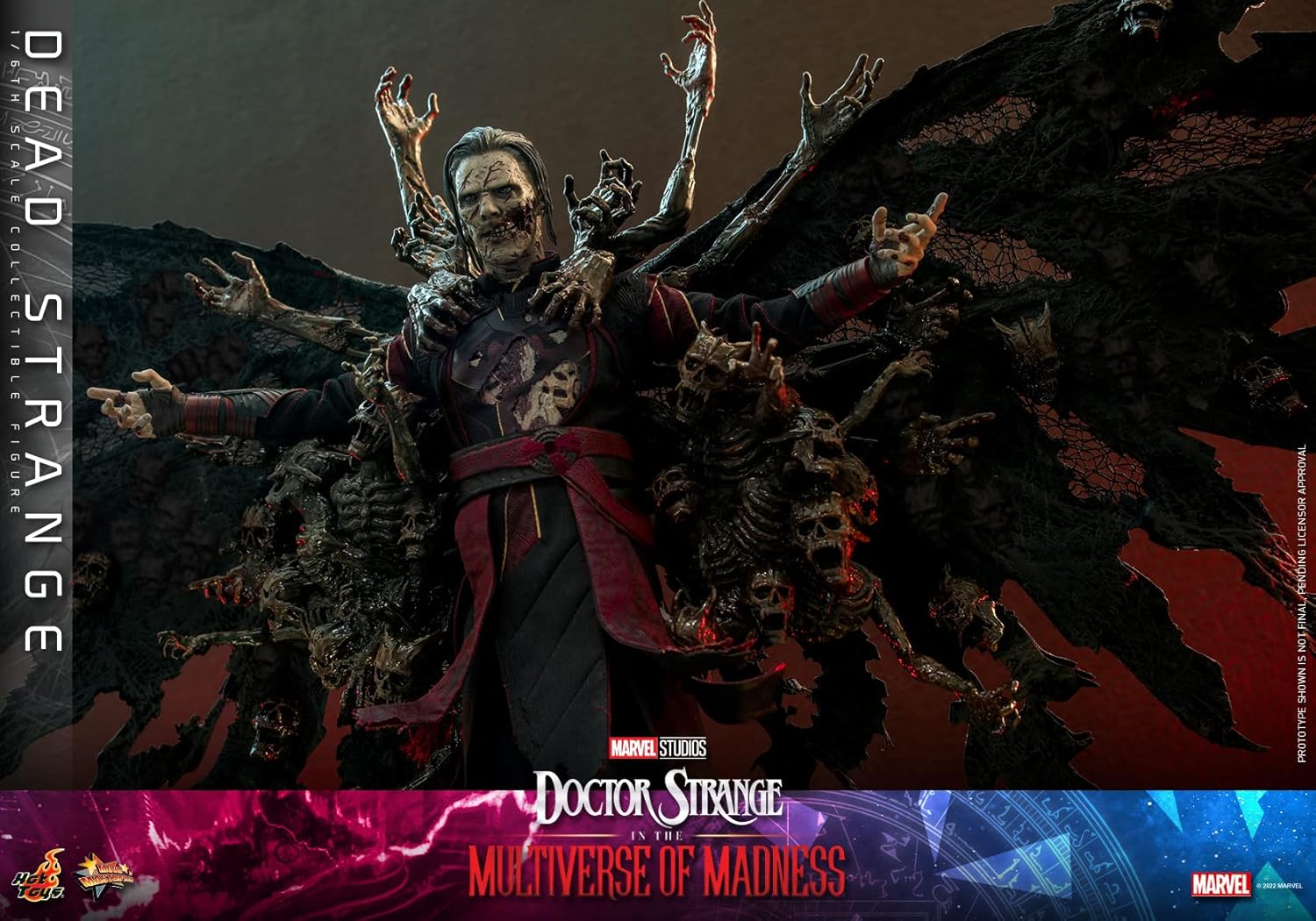 Movie Masterpiece MMS654 Dr. Strange Multiverse of Madness Dead Strange 1/6 Scale Figure, Black, Approximately 12.2 inches (31 cm) Tall
