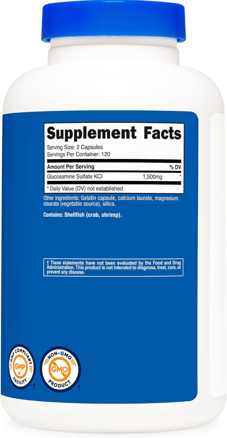 Nutricost Glucosamine Capsules 750mg 240 Capsules Non-GMO Gluten Free