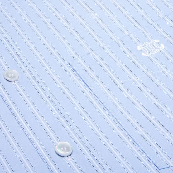 CELINE Relaxed shirt in striped cotton poplin - Image 4