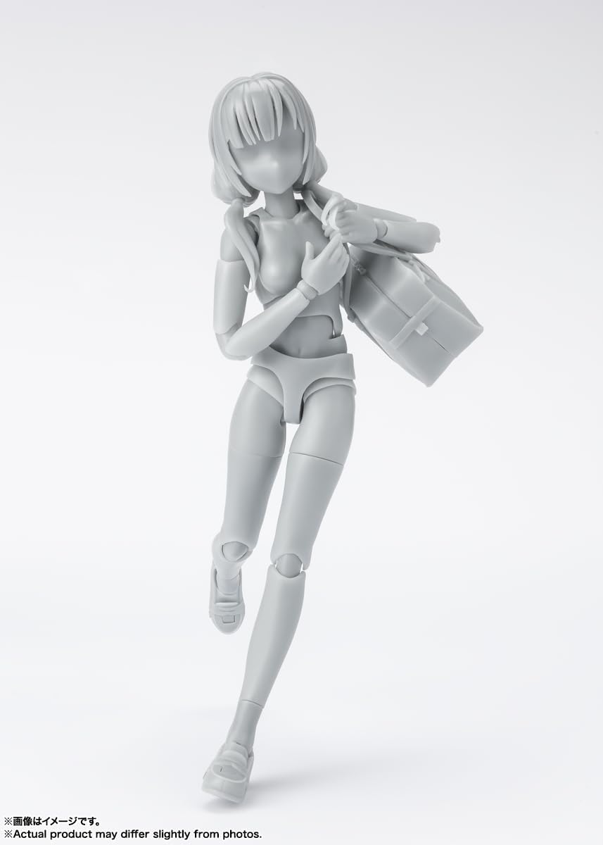 S.H. Figuarts Body-chan School Life Edition DX Set (Gray Color Ver.) Approx. 5.1 inches (130 mm), PVC & ABS Action Figure