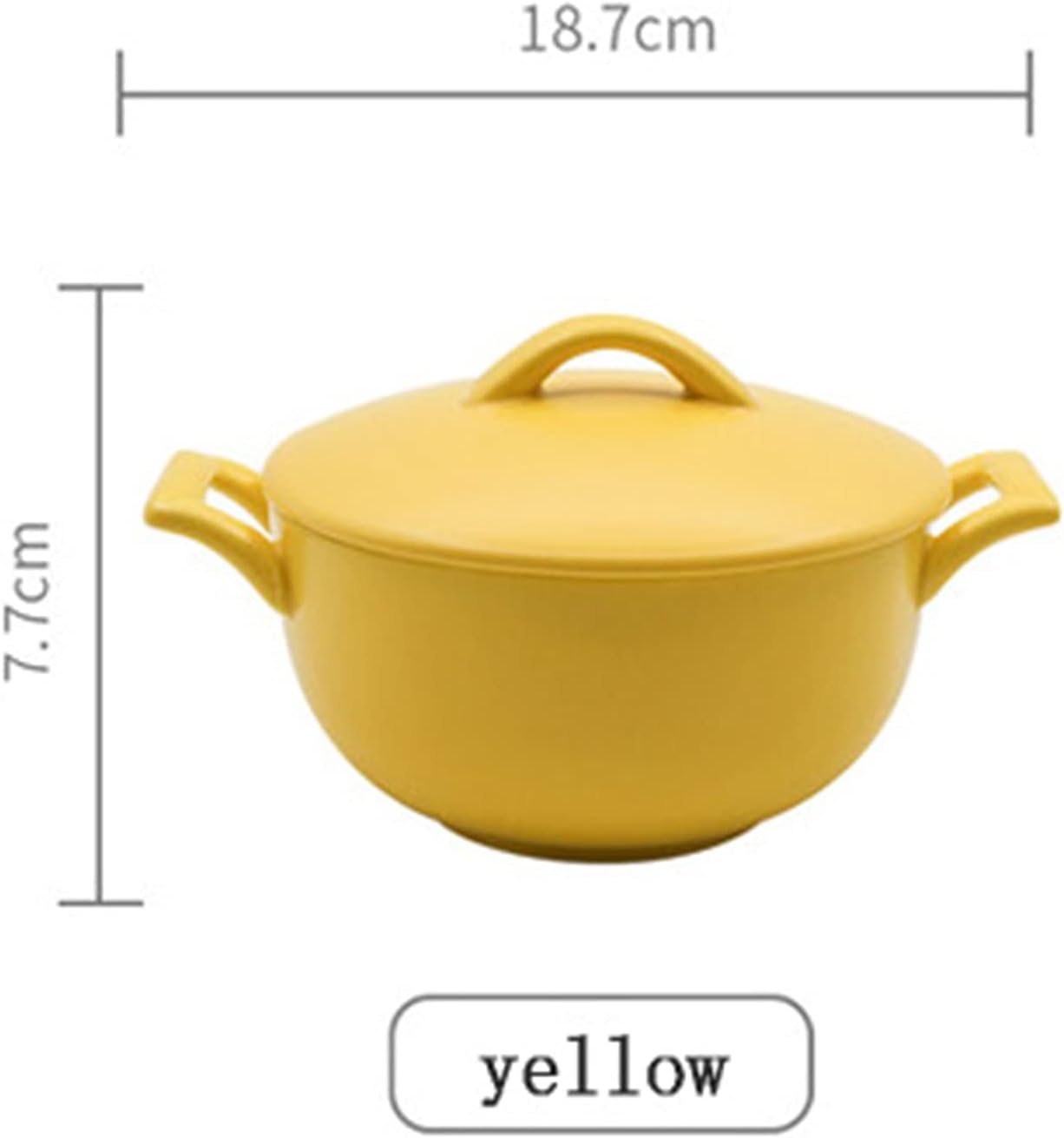 Tableware Udon Noodle Soba Cover Salad Bowl and Ceramic Instant Noodle Bowl Big Soup Bowl Restaurant Ramen Commercial Use (Color: Yellow, Size: One Size)