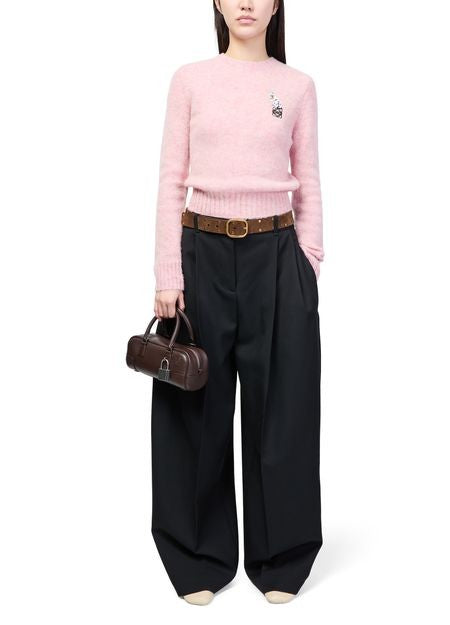 LOEWE Rounded soft studded belt in suede calfskin - Image 4