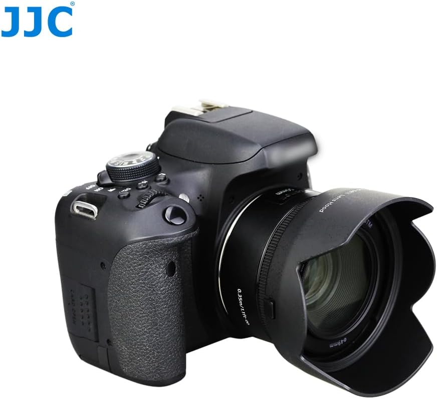 JJC Reversible Lens Hood for Canon ES-68 Compatible Canon EF 50mm F1.8 STM Lens for EOS 6D Mark II / 5D Mark IV III II / 5DS / 5DS R Camera (Lens Hood, Cleaner)