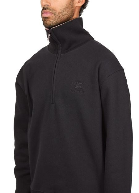 BURBERRY Check half-zip cotton sweatshirt - Image 4