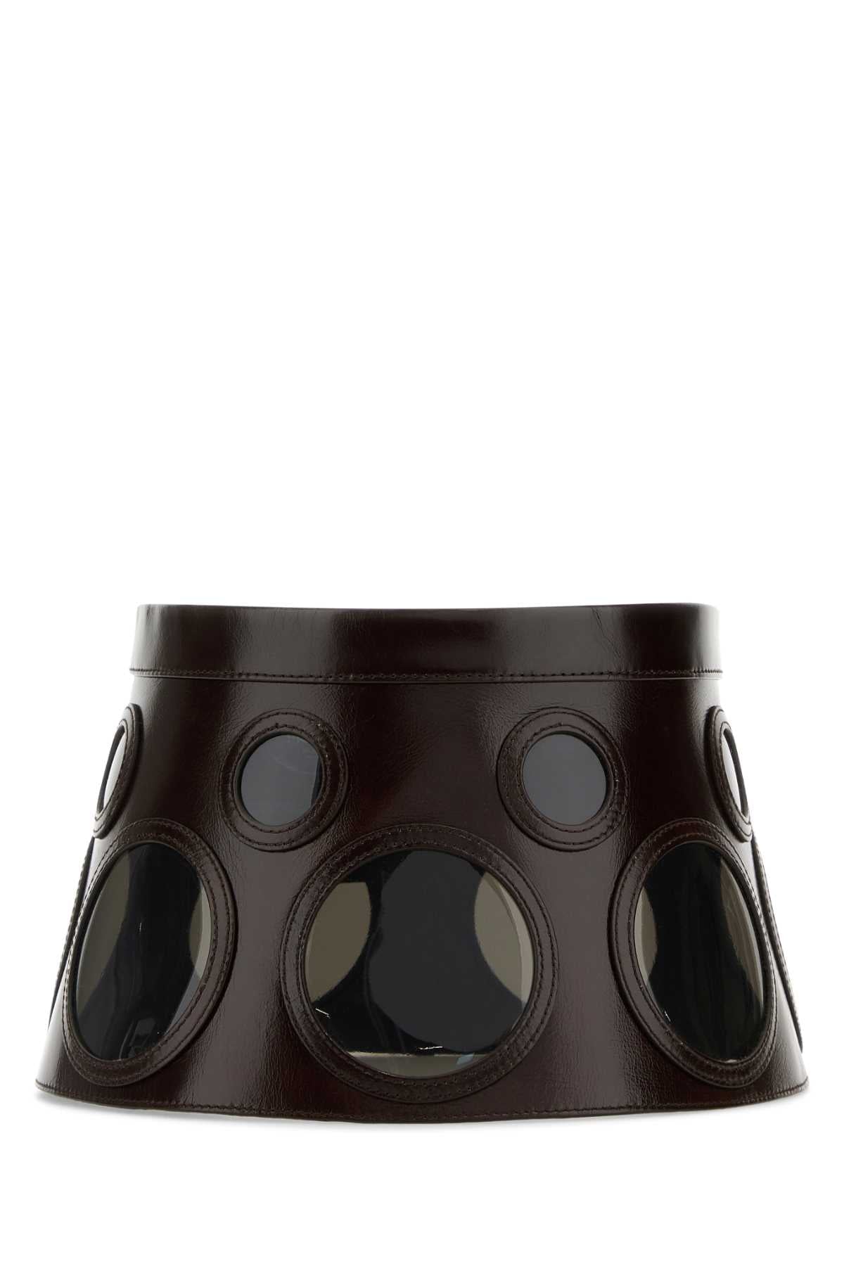 Prada プラダダークブラウンレザーハット - Image 4