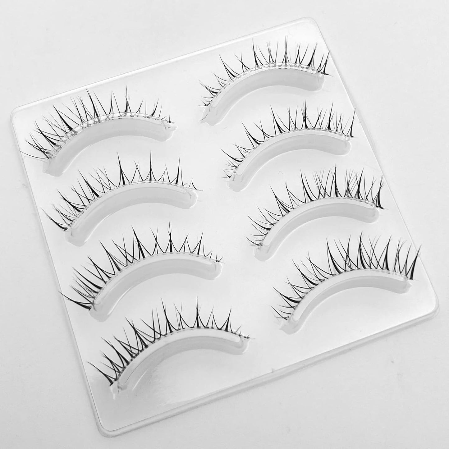 Mikiwi 4 Pairs Natural False Eyelashes Natural Transparent Eye Shapes (A07)
