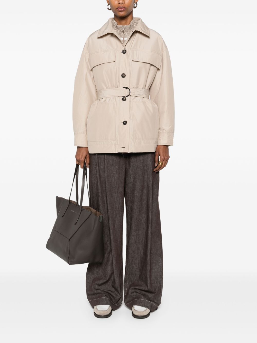 Brunello Cucinelli Belted Padded Jacket - Image 4