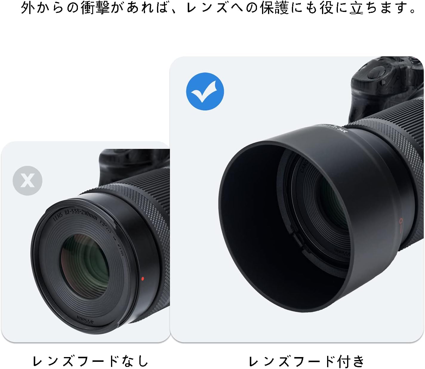 JJC ET-60B Reversible Lens Hood for Canon ET-60B Compatible RF-S 55-210mm F5-7.1 IS STM Lens Compatible with Canon EOS R50 Telephoto Zoom Lens