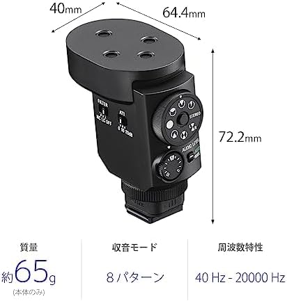 Sony ECM-M1 Camera Microphone Shotgun Microphone Variable Directional Windscreen Included
