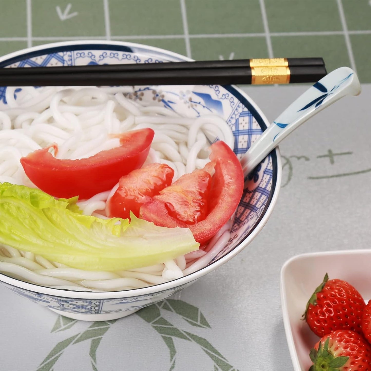 Japanese Ramen Bowl, Instant Ramen Bowl, For Udon, Buckwheat & Noodles, Breakfast, Melamine Material, Soup Bowl, Melamine Ramen Bowl, Plastic Ramen Bowl, Soup Bowl (Color: A-4 sets/White, Size: 9in)