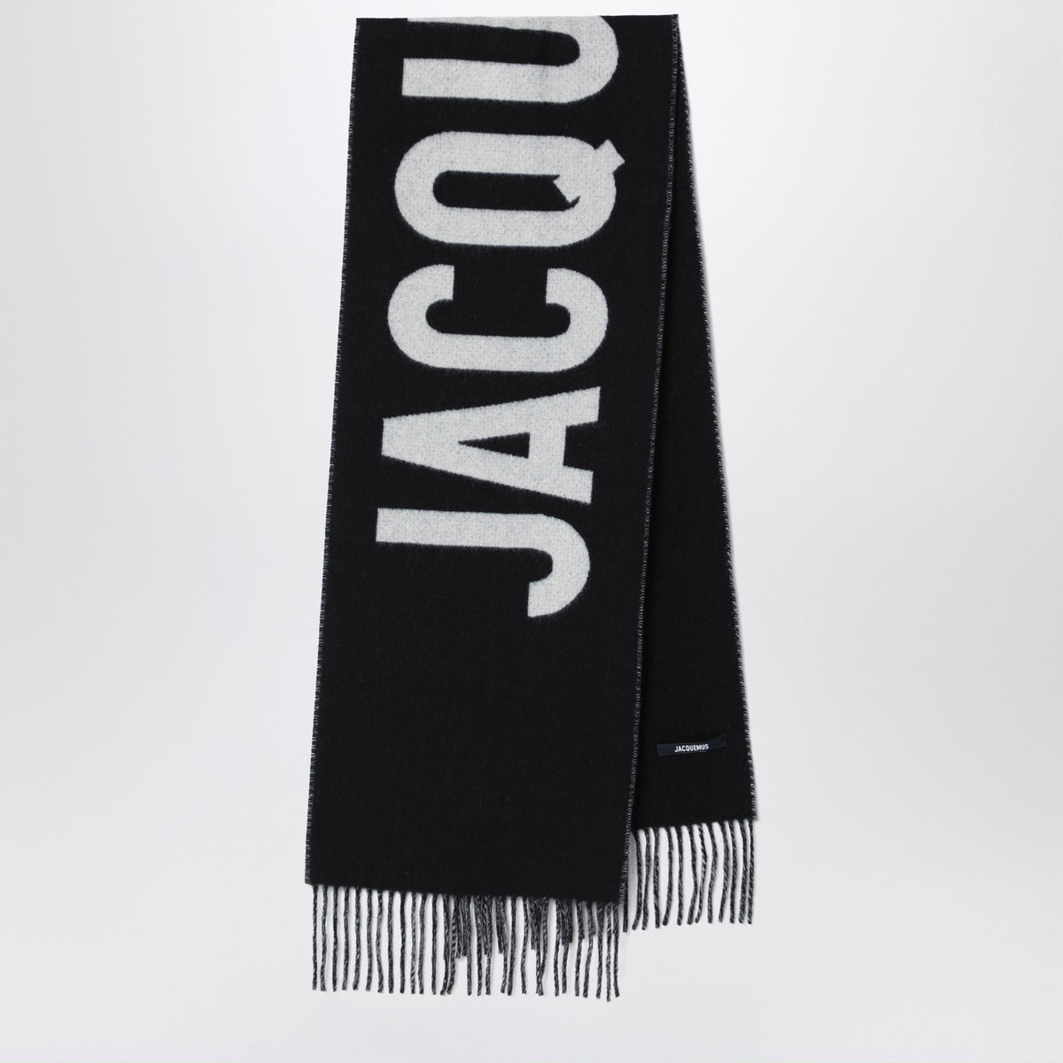 Jacquemus Jacquemus Black Wool Scarf With Logo - Image 4