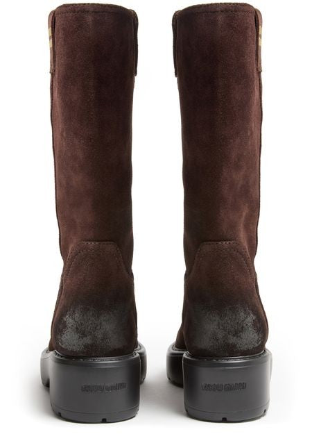 MIU MIU Calf-height suede boots - Image 4