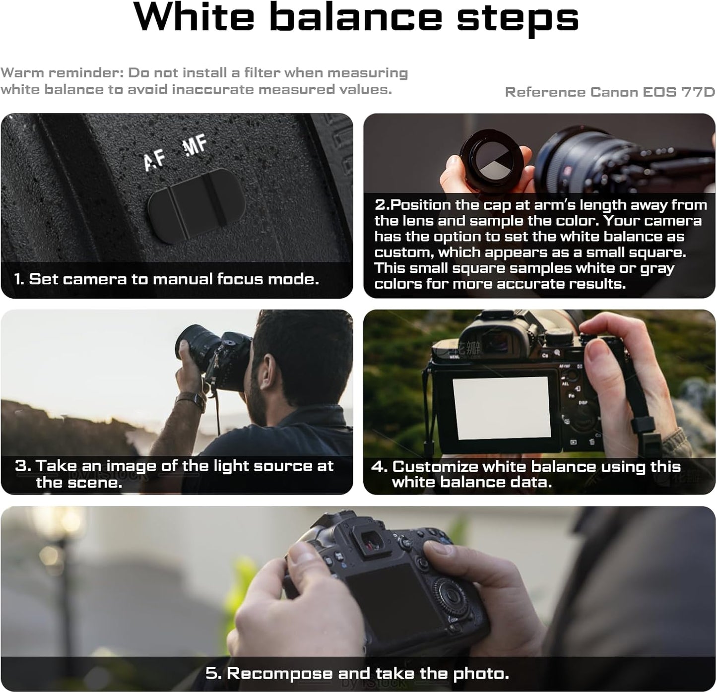 Freewell White Balance Lens Cap for Canon EF & RF Mounts - Precise Color Calibration