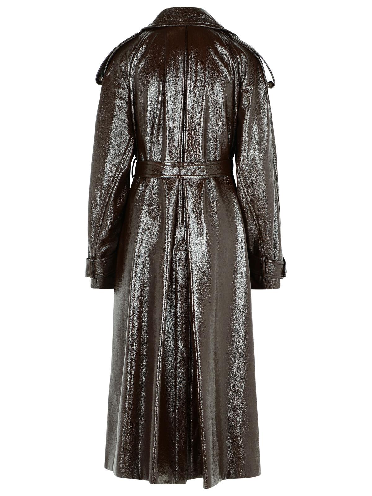 Sportmax Sportmax Long 'Bairo'特許効果コーヒーコットンのトレンチコート - Image 4