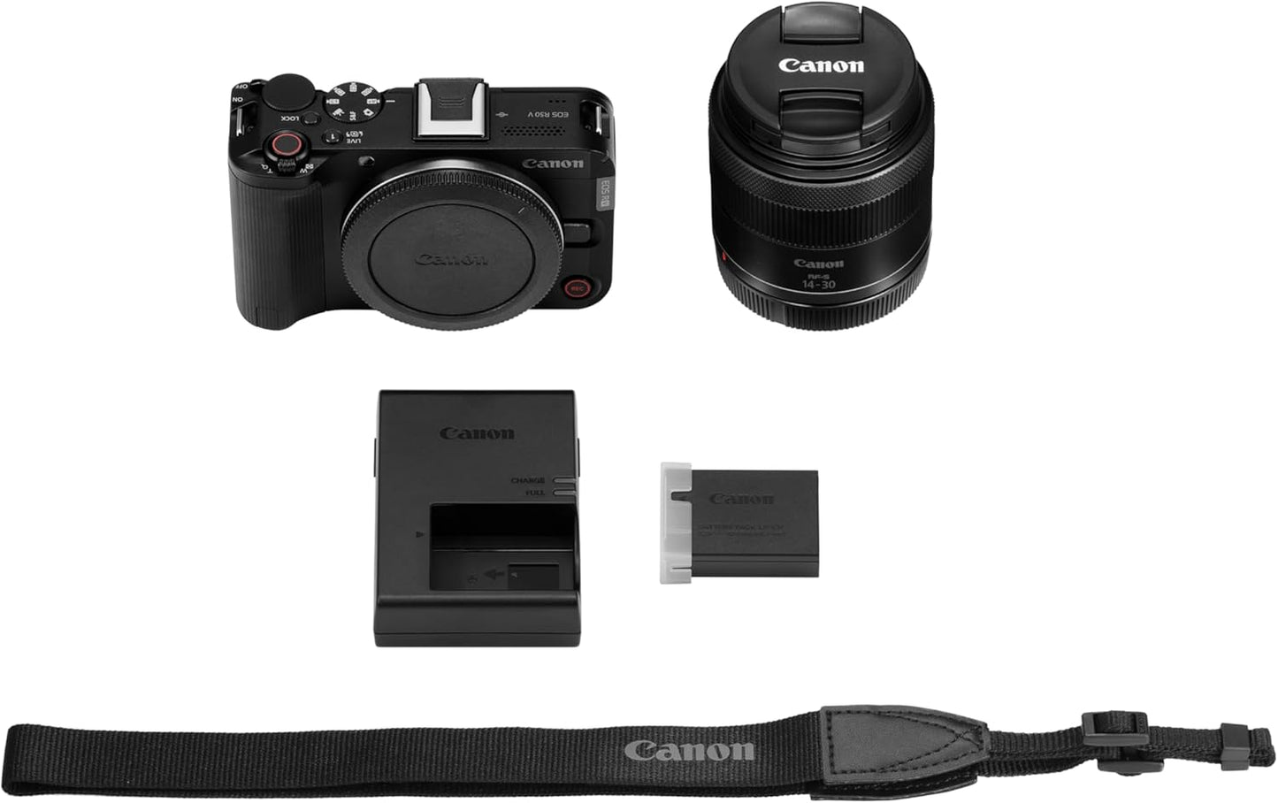 Canon EOS R50V Digital SLR Camera Lens Kit (RF-S14-30PZ)/Black