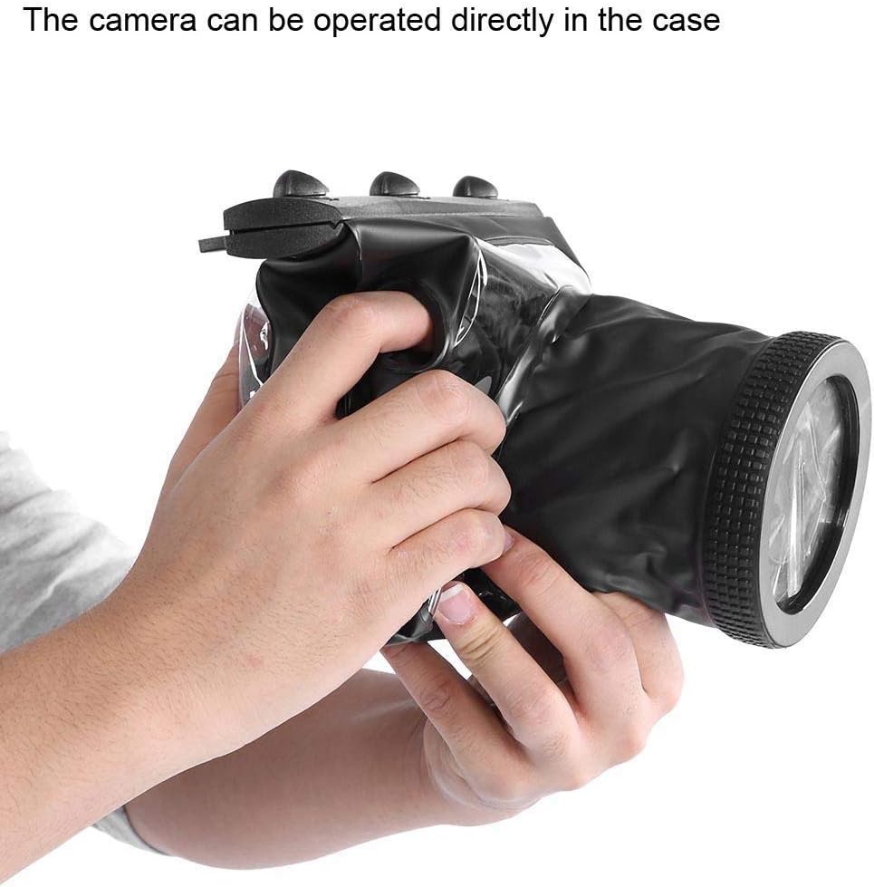 Universal Waterproof Case, GQ-518M DSLR Camera Series Waterproof Case 20M Diving Housing Case with Shoulder Strap for Most DSLR Cameras for Canon Nikon (Black)