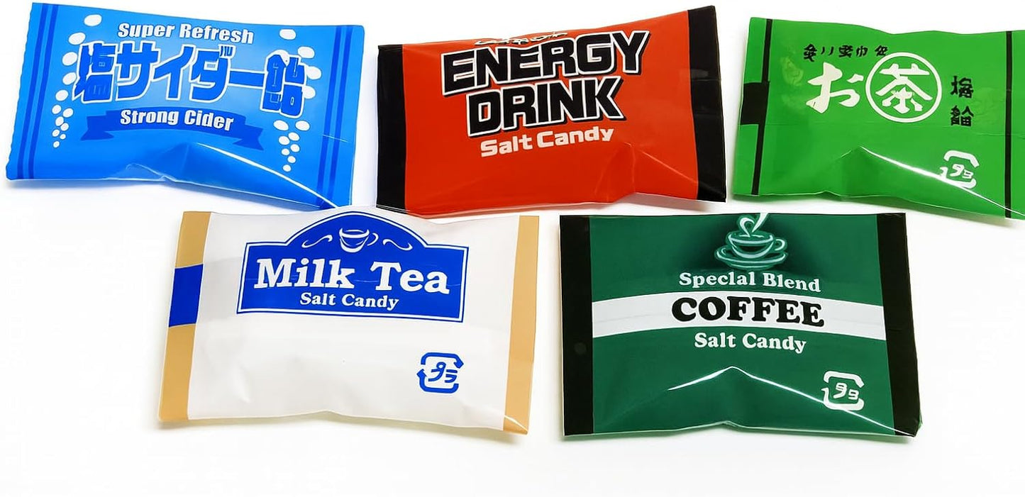 Salt Candy Drinks, 2.2 lbs (1 kg) Bags, Cider, Energy Drink, Tea, Milk Tea, Coffee, 5 types of Salt Candy