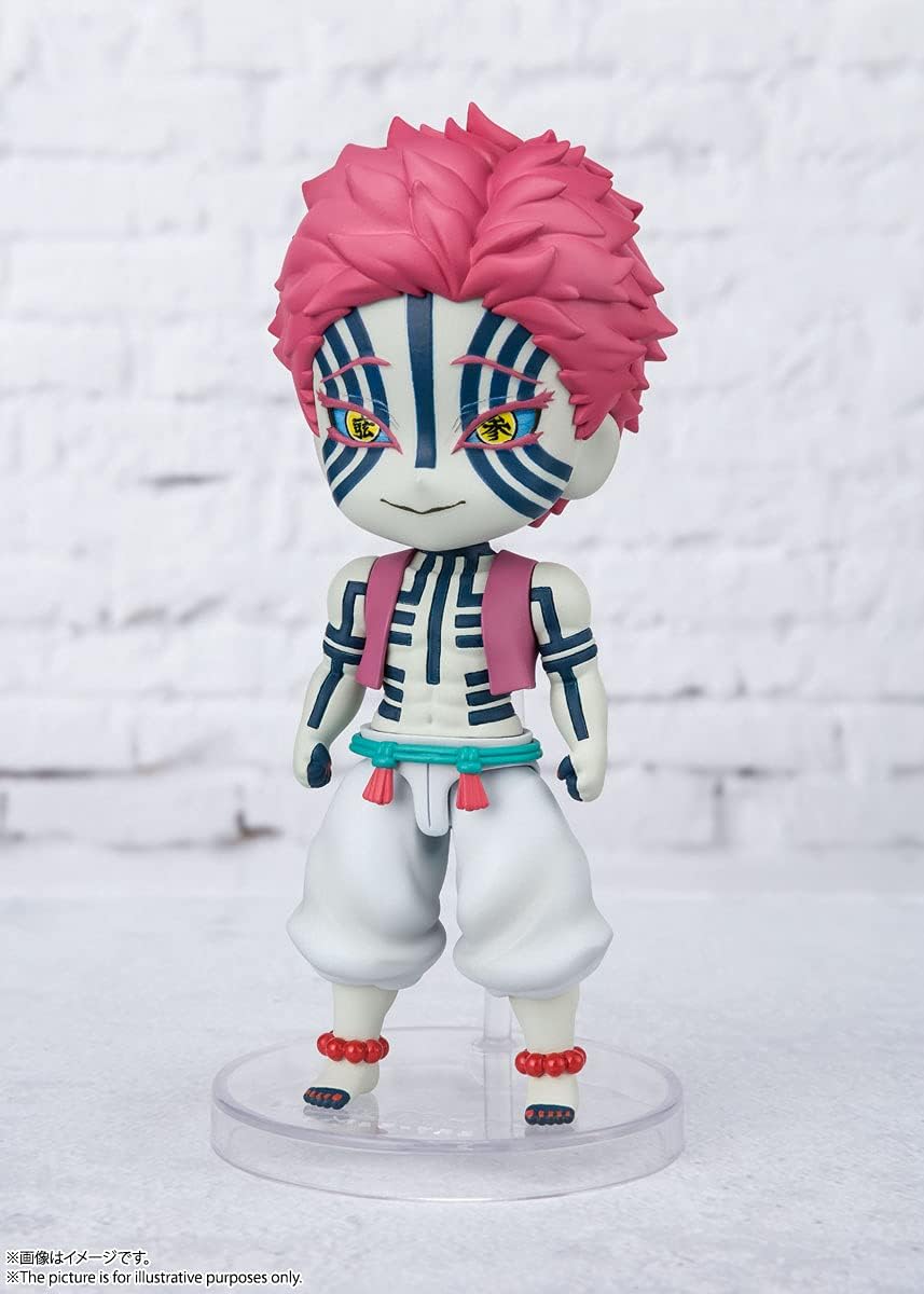 TAMASHII NATIONS Figuarts Mini Demon Slayer Akaza Mini Figure, Approx. 3.5 inches (90 mm), PVC/ABS, Painted Action Figure