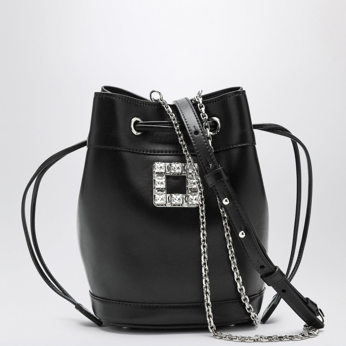 Roger Roger Vivier Black Leather Bucket BagTrèsVivier - Image 4