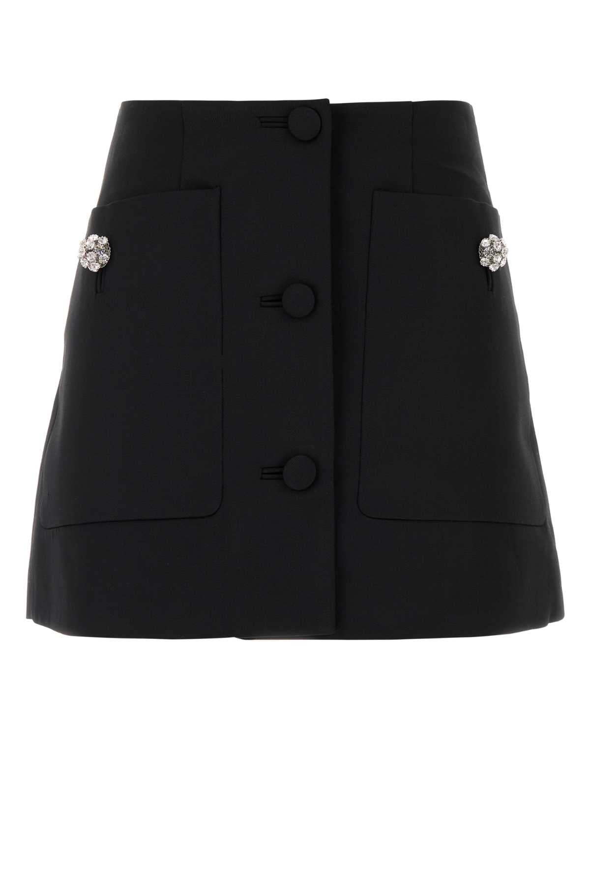 Prada プラダブラックウールミニスカート - Image 4