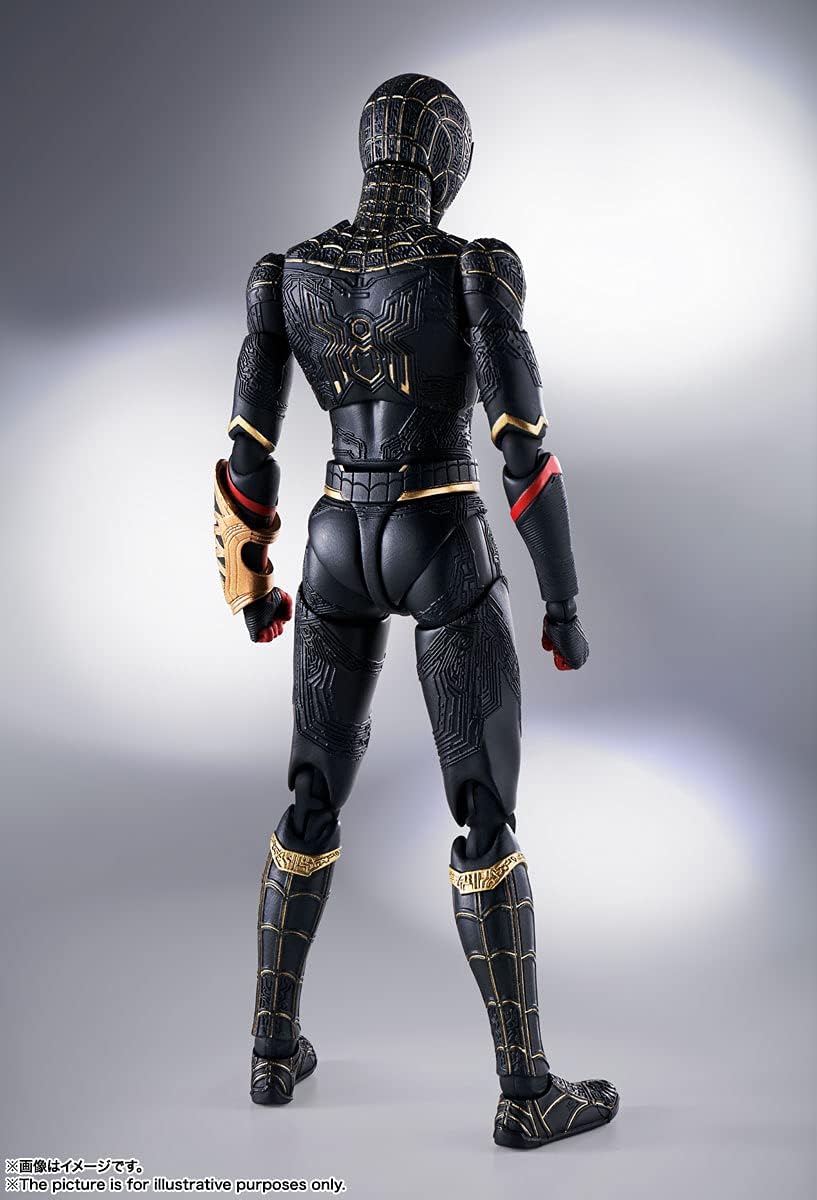 S.H. Figuarts Spider-Man Black & Gold Suit (Spider-Man: No Way Home) Approx. 5.9 inches (150 mm), ABS & PVC Pre-painted Action Figure