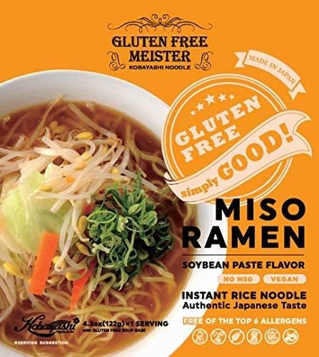 Generic Gluten Free Instant Tonkotsu Style Ramen, Soy Sauce Ramen, Miso Ramen, Set of 6 (2 Meals each)