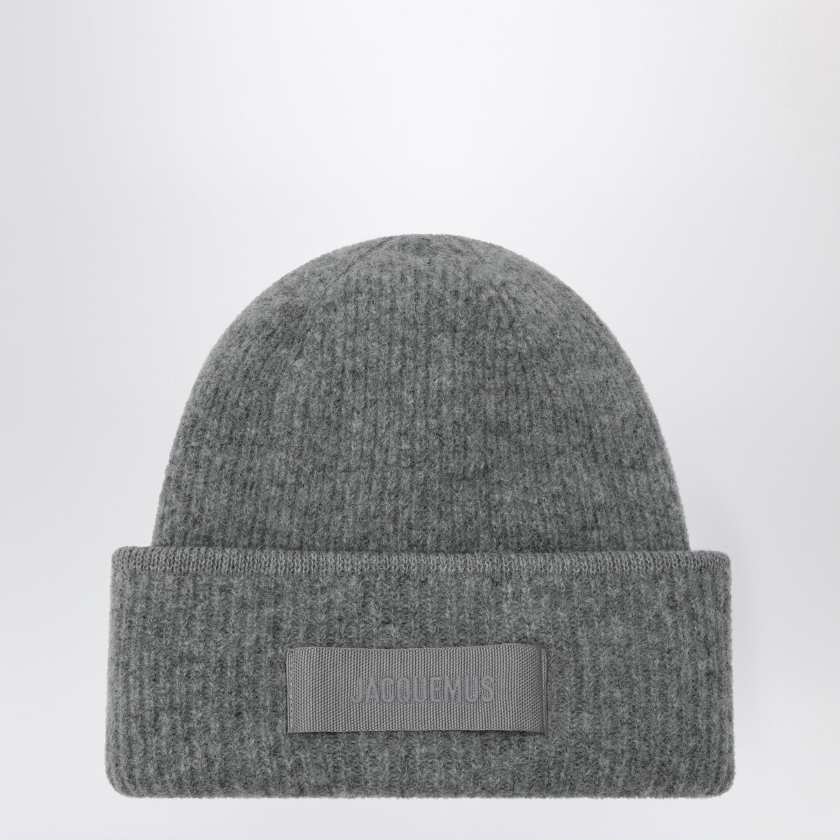 Jacquemus Jacquemus Grey Ribbed Wool Blend Beanie - Image 4