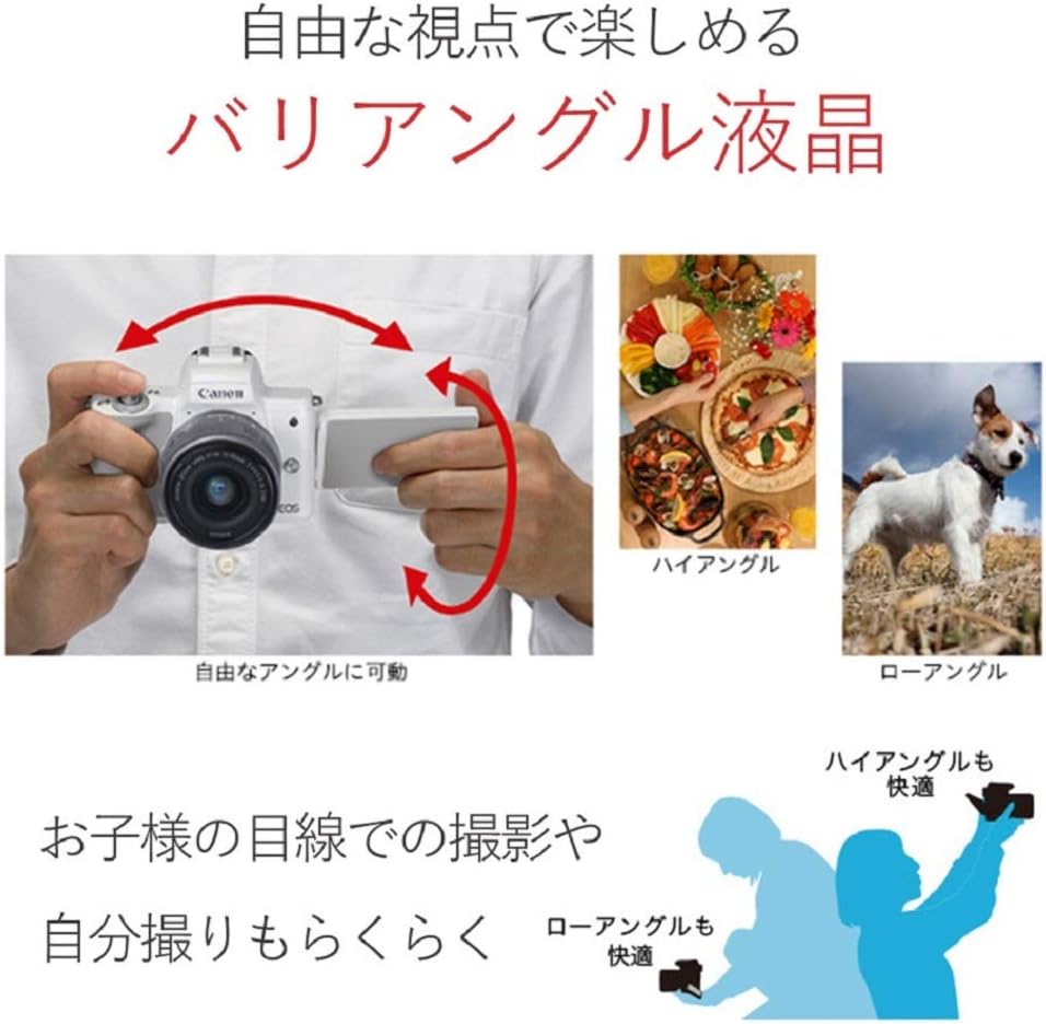 Canon EOSKISSMBK-WLK EOS Kiss M Mirrorless Digital Camera Double Lens Kit, Black