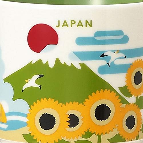 Starbucks Stava You Are Here Collection Mug Japan Summer 14.1 fl oz (414 ml) Japanese Style Mt. Fuji, Sea, Damash, Sunflower, Castle, Wind Chime, Watermelon, Summer Vacation, Japan Limited Edition White Green Ceramic Cup