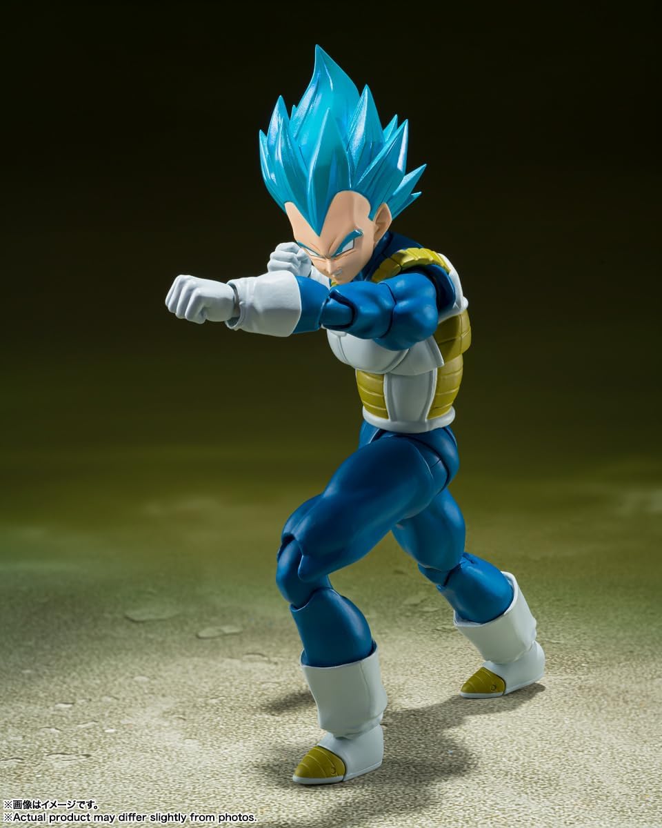 S.H. Figuarts Dragon Ball Super Super Saiyan God Super Saiyan Vegeta - Pride of Penetrating Saiyan - Approx. 5.3 inches (135 mm), PVC & ABS Pre-painted Action Figure