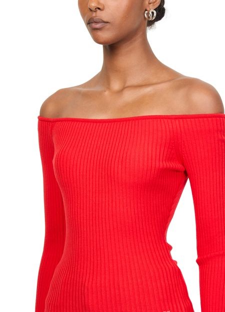 COURREGES Off shoulder rib knit top - Image 4