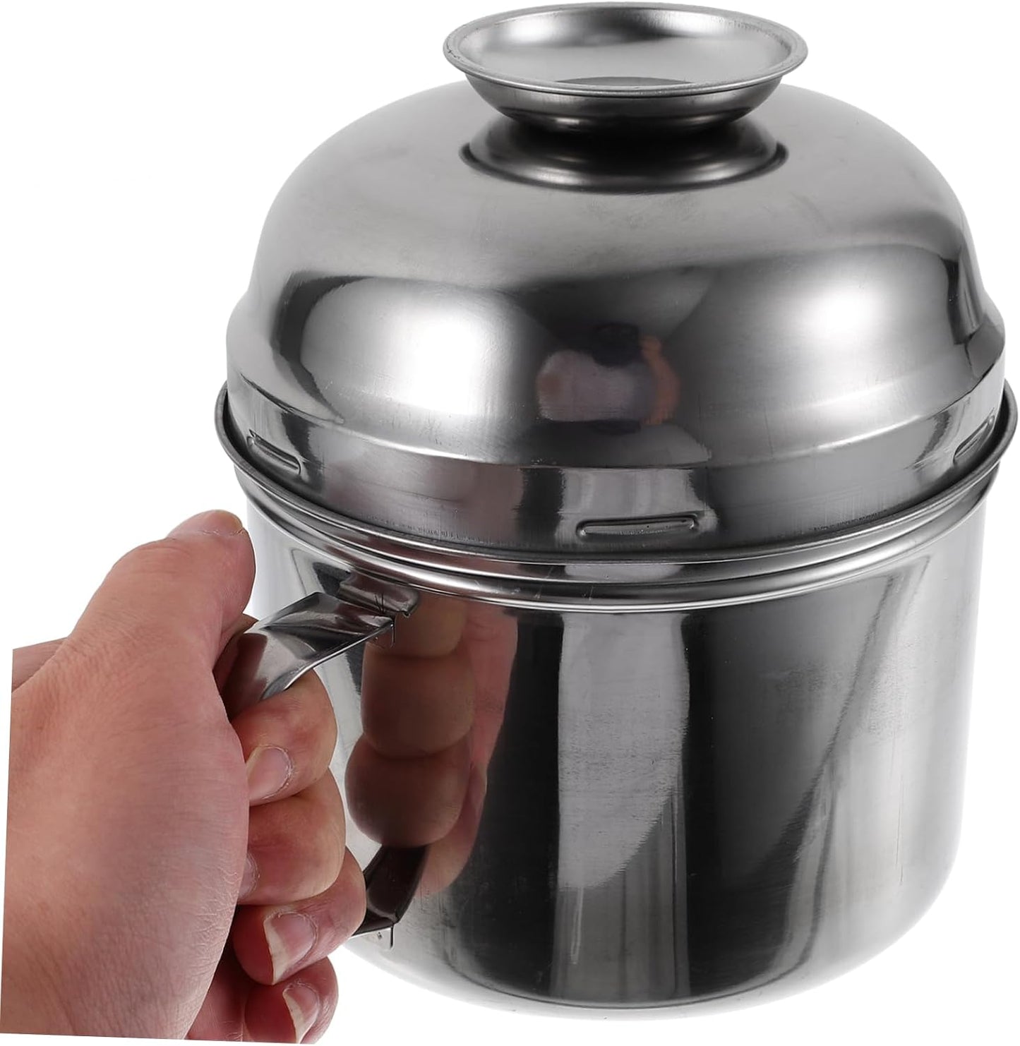 STOBAZA Snack Cup with Lid Unbreakable Cereal Bowl Container Compartment Serve Udon Pasta Portable Ramen Bowl Instant Rice Holder Multifunctional Ramen Bowl Stainless Steel Silver