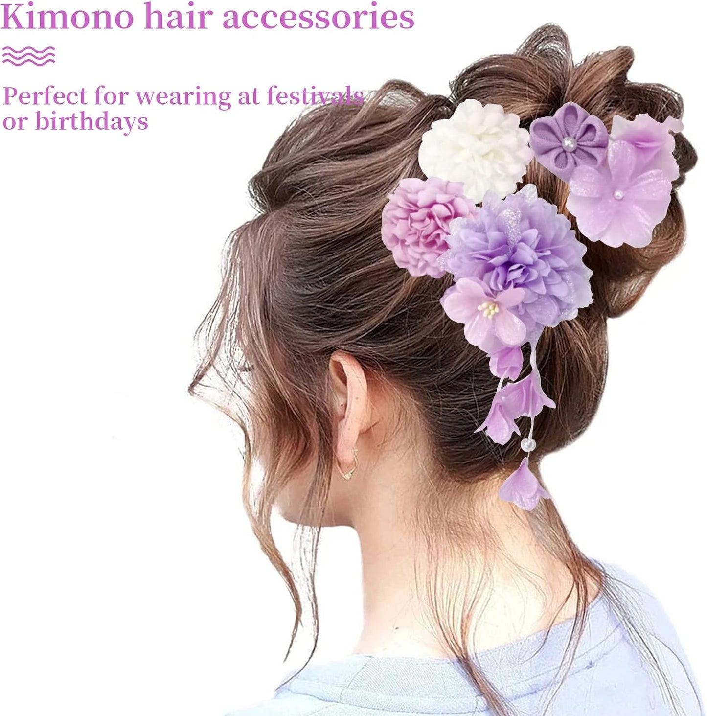 Japanese Style Kimono Hair Ornament, Yukata, Graduation Ceremony, Coming-of-Age Ceremony, Wedding, Shichi-Go-San Party, Thank You Party, New Year, Fireworks Display, Flower, Dry Flower, Hair Clip,