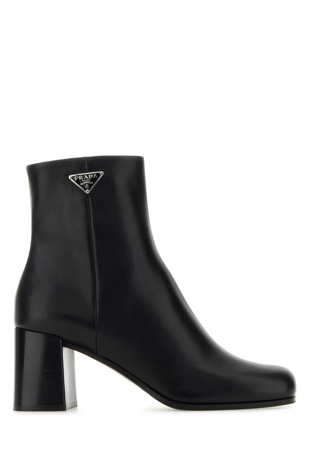 Prada プラダブラックレザーアンクルブーツ - Image 4