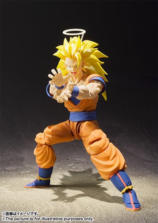 S.H. Figuarts Dragon Ball Z Super Saiyan 3 Son Goku (Resale Version), Approx. 6.1 inches (155 mm), PVC & ABS, Pre-painted Action Figure