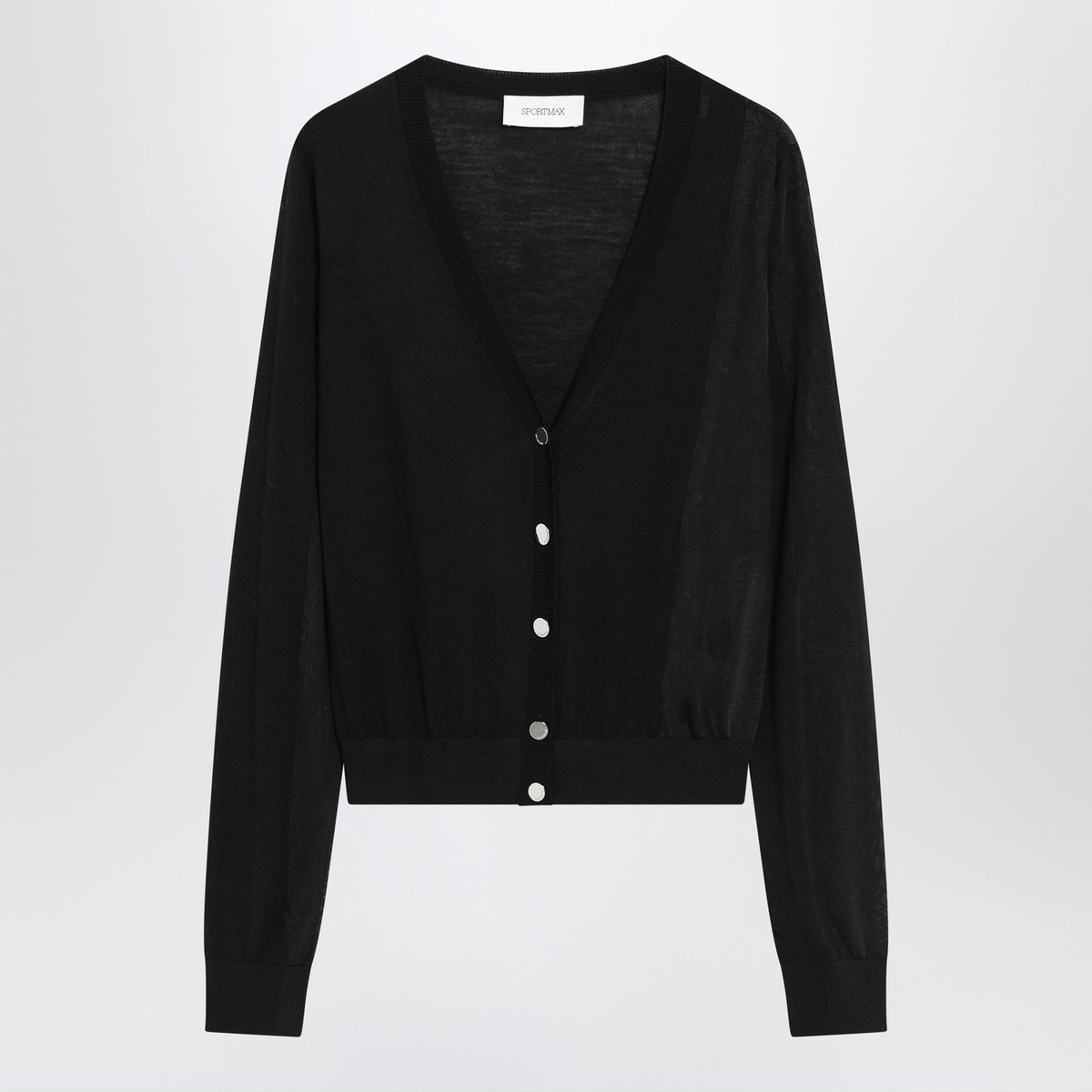 Sportmax SportMax Black Wool Cardigan - Image 4